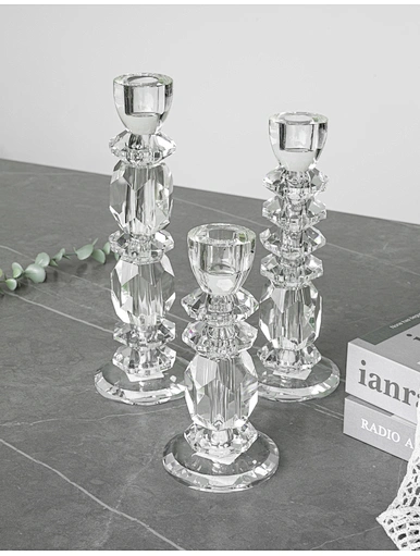 glass clear candle holder